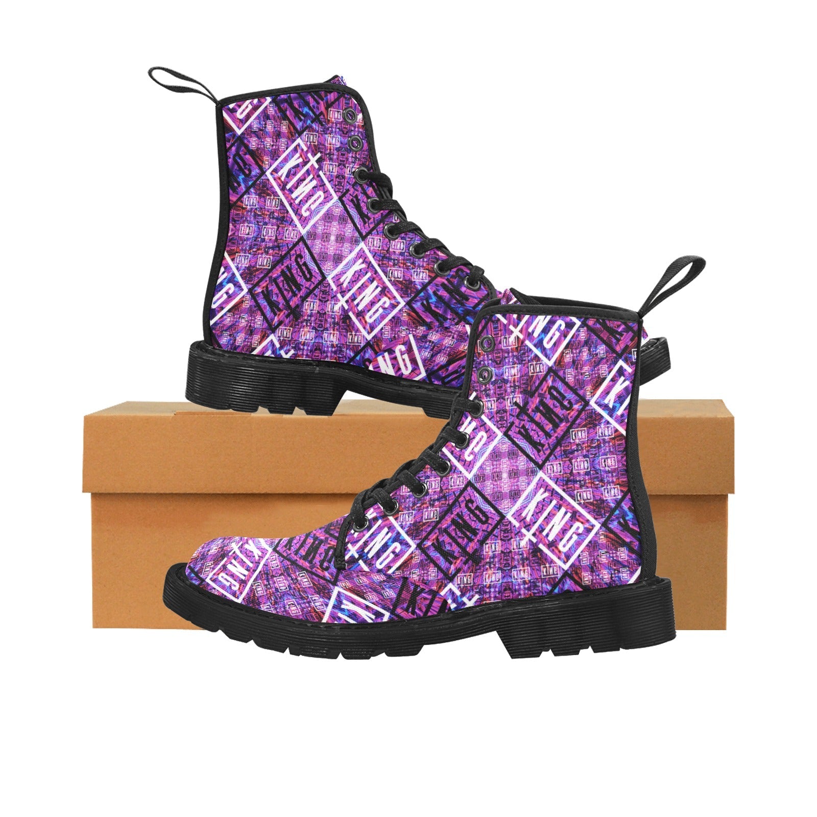 EDM Artist Logos Women's Lace Up Canvas Boots No-Slip Shoes for Hiking Camping Festivals