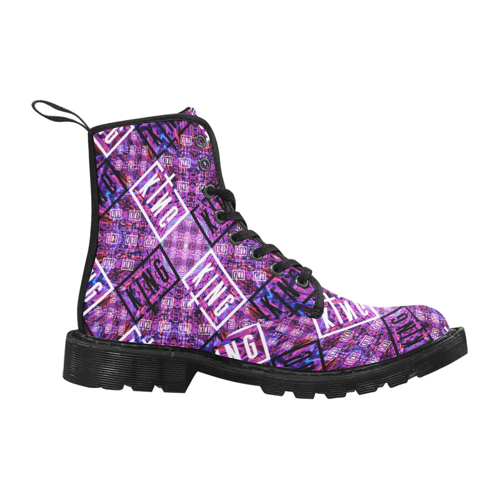 EDM Artist Logos Women's Lace Up Canvas Boots No-Slip Shoes for Hiking Camping Festivals
