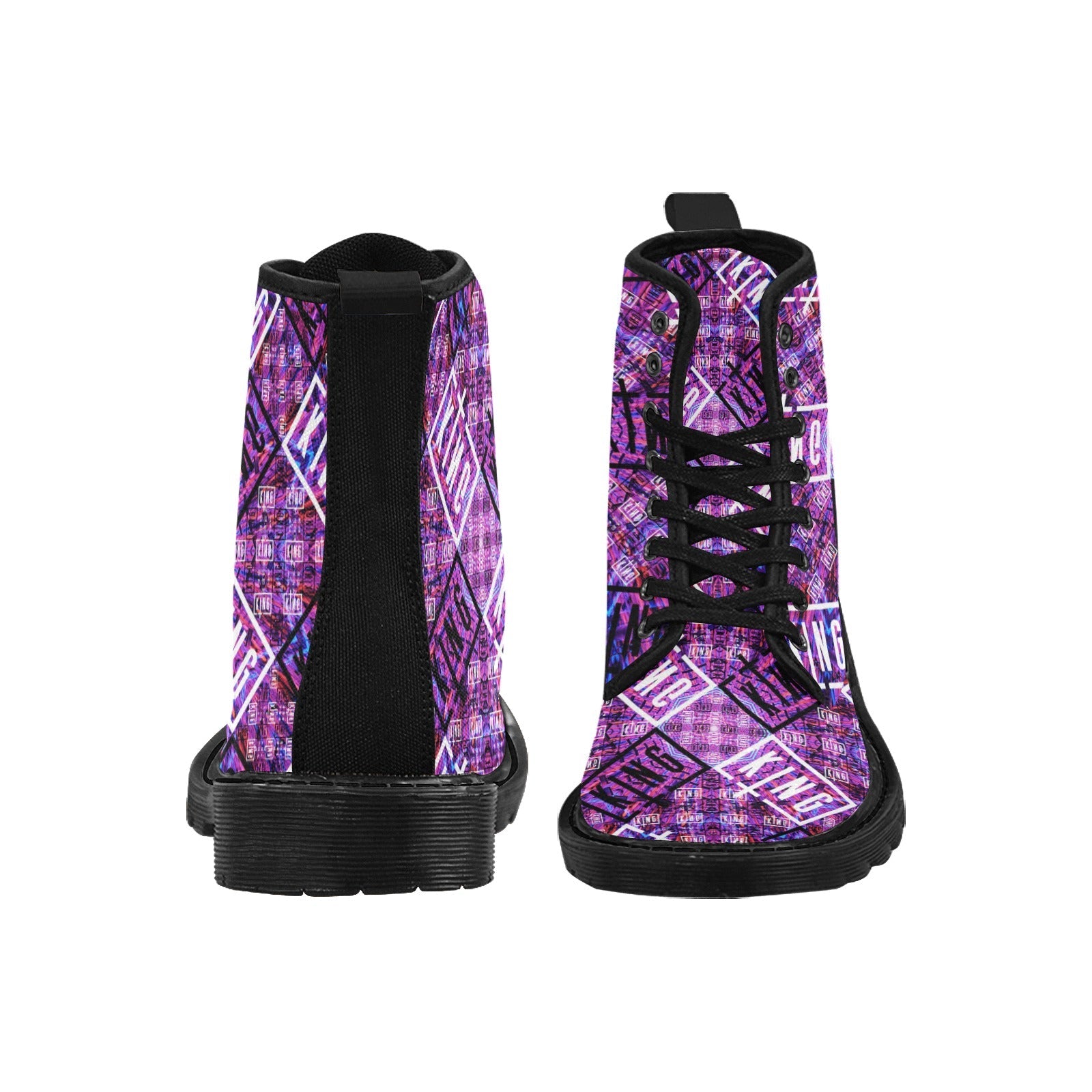EDM Artist Logos Women's Lace Up Canvas Boots No-Slip Shoes for Hiking Camping Festivals