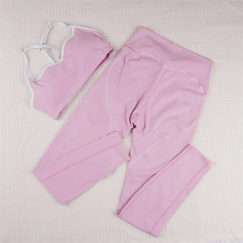 Vibrant Flex Gym Set: Colorful Sports Bra & Leggings