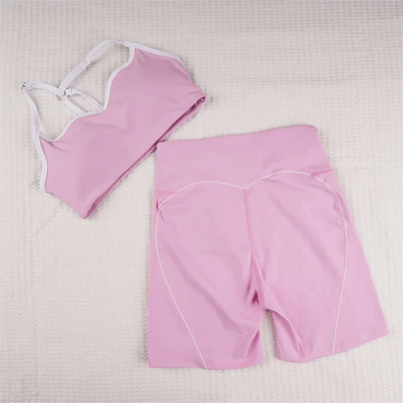 Vibrant Flex Gym Set: Colorful Sports Bra & Leggings