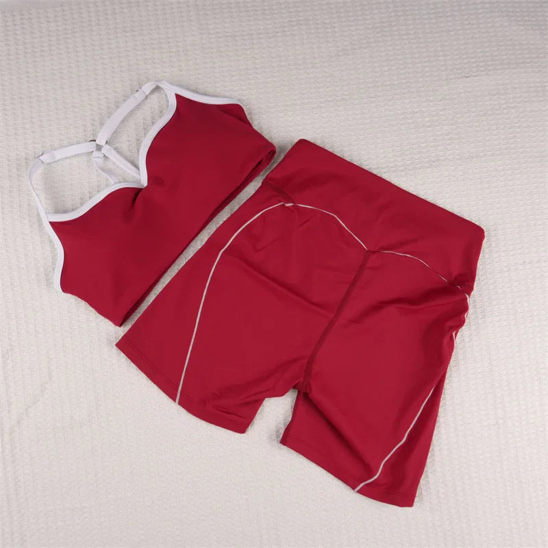 Vibrant Flex Gym Set: Colorful Sports Bra & Leggings