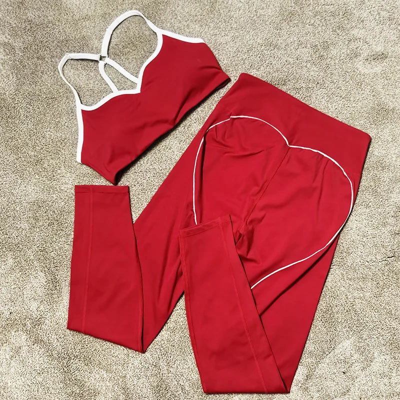 Vibrant Flex Gym Set: Colorful Sports Bra & Leggings