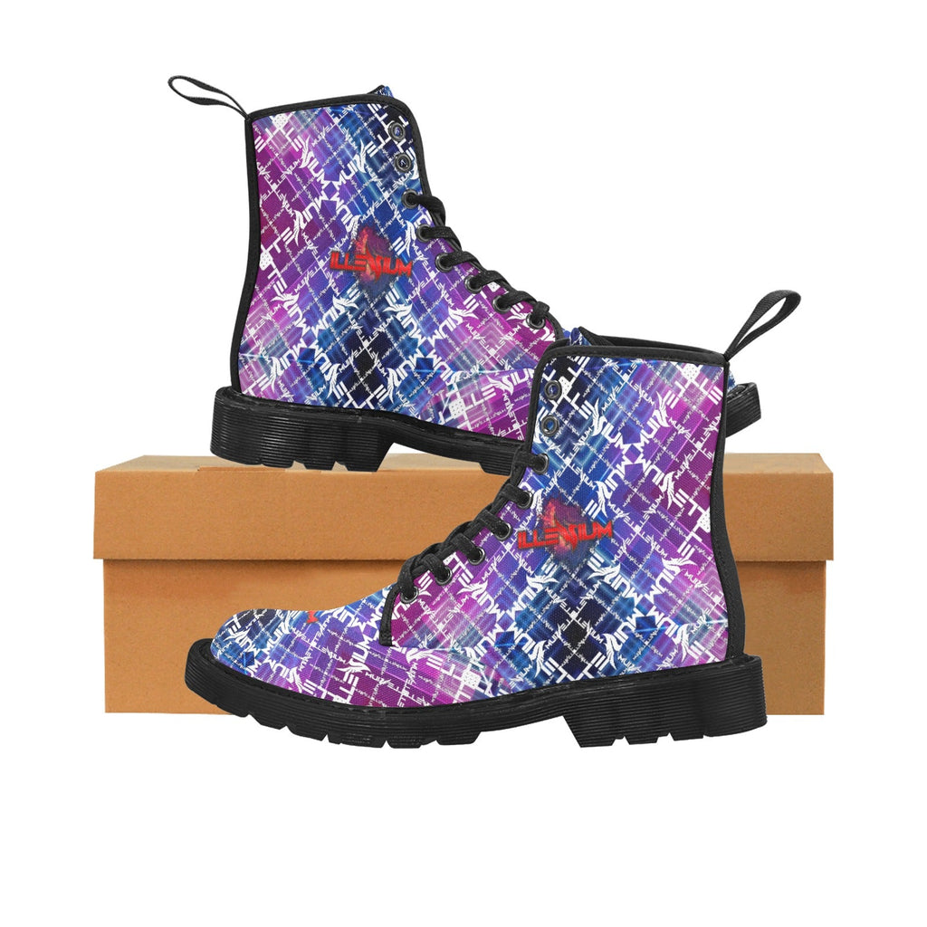 EDM Artist Logos Women's Lace Up Canvas Boots No-Slip Shoes for Hiking Camping Festivals