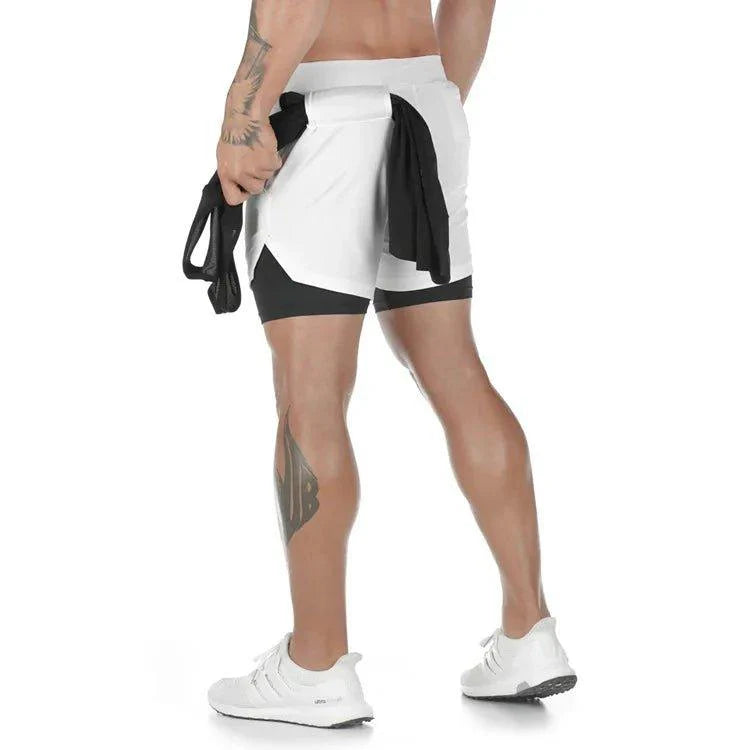 Mandotos Camo Running Shorts for Men 2 In 1 Quick Dry Gym Training Jogging Shorts