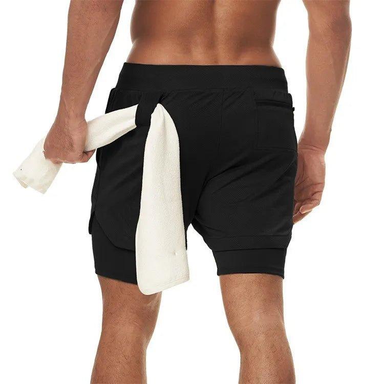 Mandotos Camo Running Shorts for Men 2 In 1 Quick Dry Gym Training Jogging Shorts