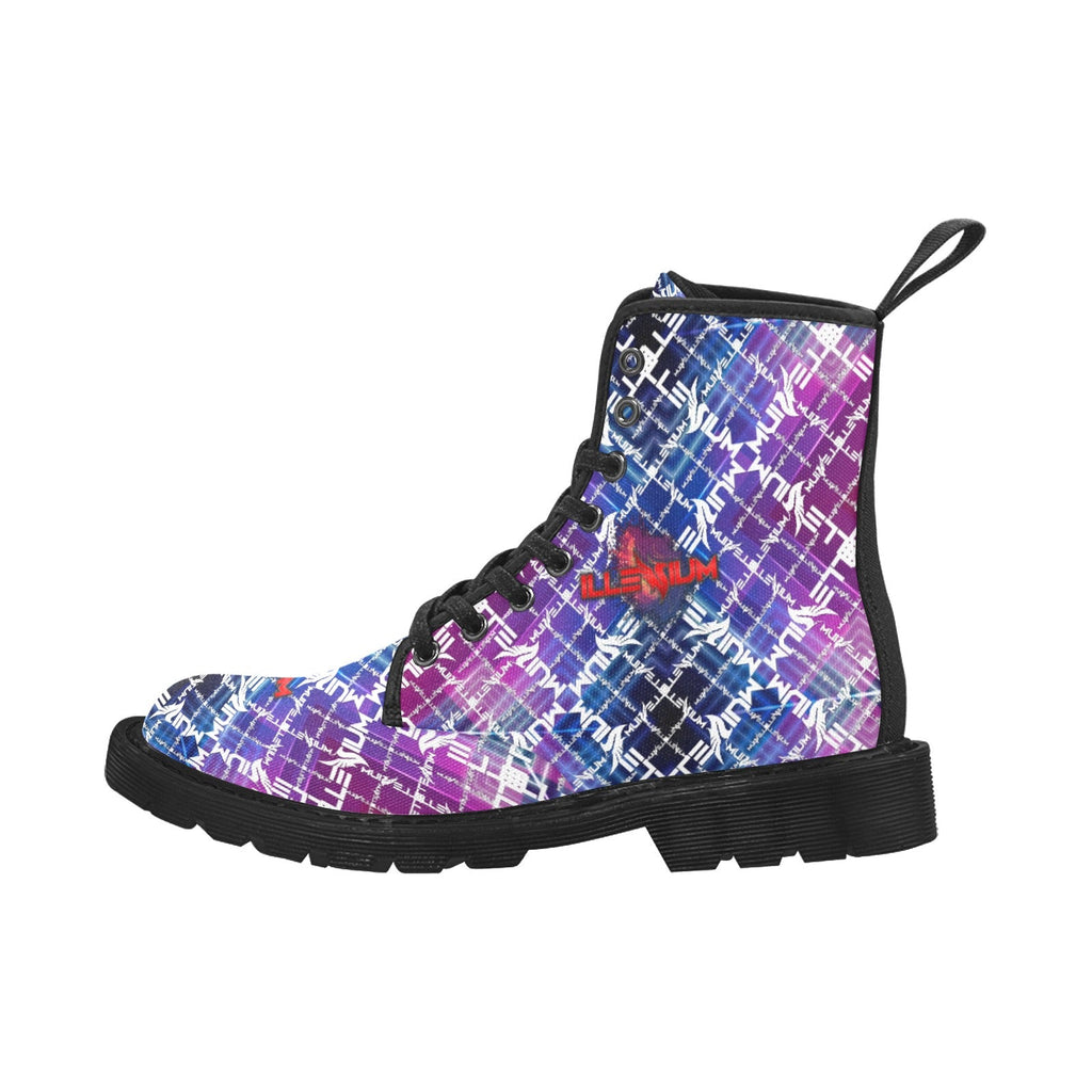 EDM Artist Logos Women's Lace Up Canvas Boots No-Slip Shoes for Hiking Camping Festivals