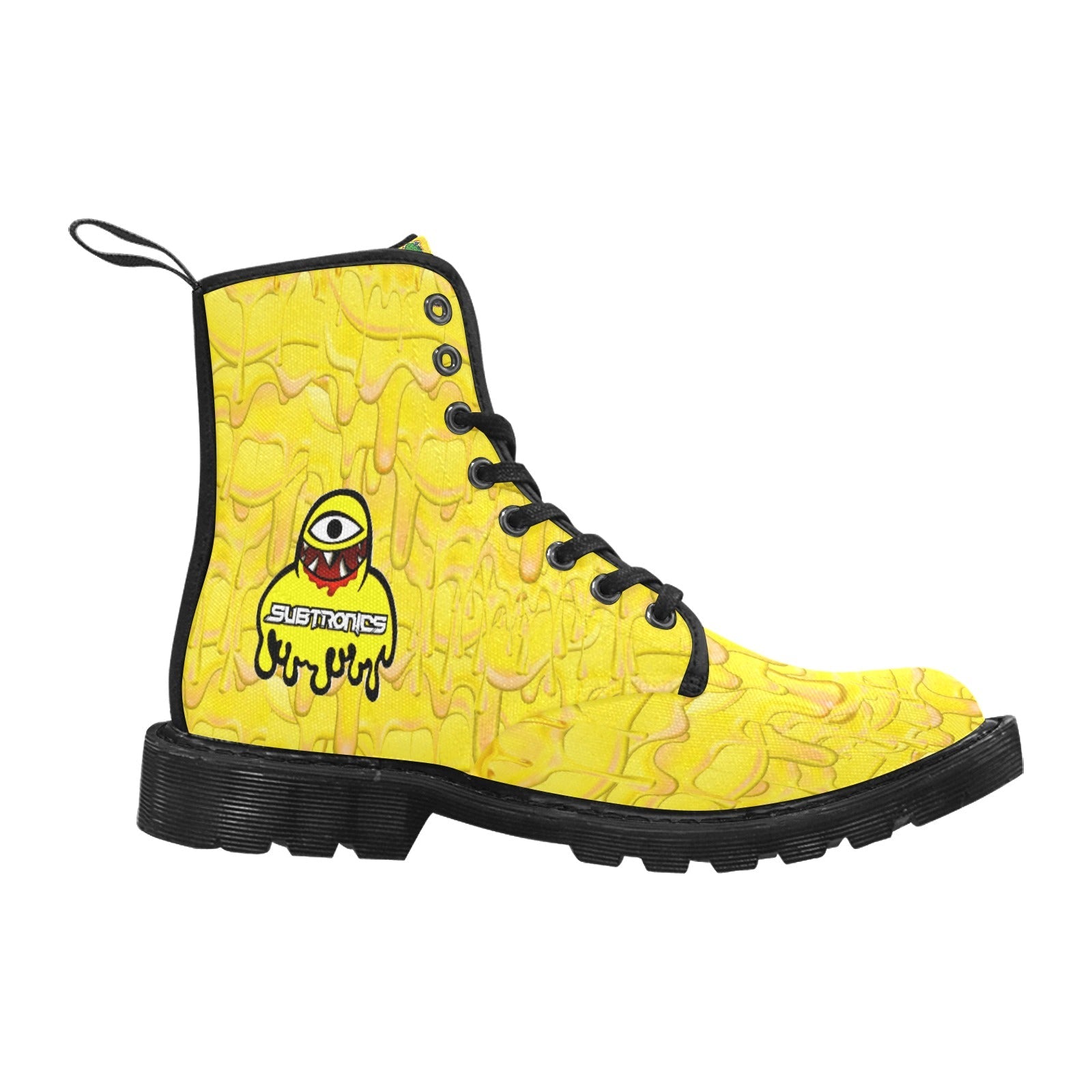 EDM Artist Logos Women's Lace Up Canvas Boots No-Slip Shoes for Hiking Camping Festivals