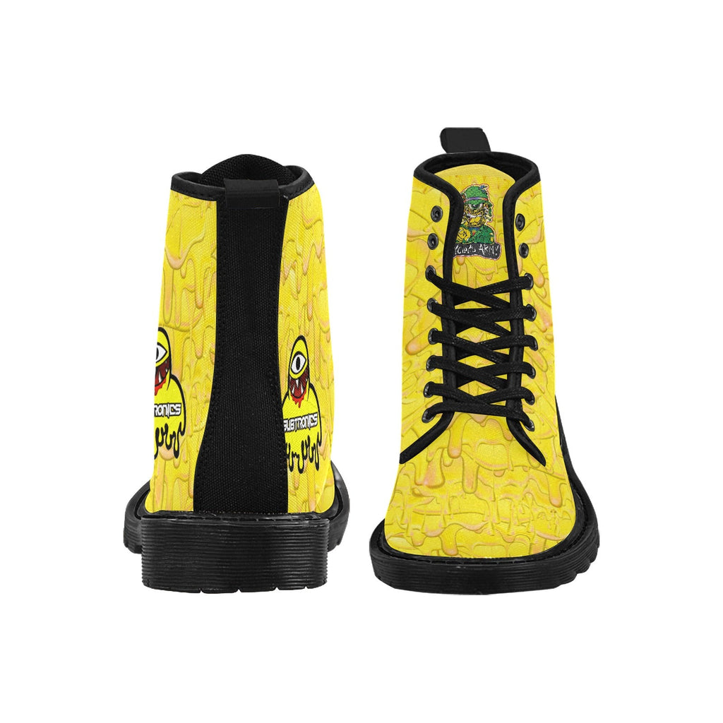EDM Artist Logos Women's Lace Up Canvas Boots No-Slip Shoes for Hiking Camping Festivals